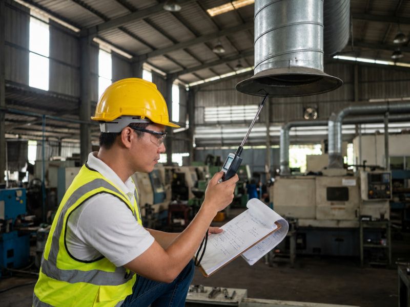 Khảo sát thực tế giúp đo đạc chính xác trở lực và lưu lượng, loại bỏ rủi ro chọn sai model quạt cho hệ thống phức tạp.