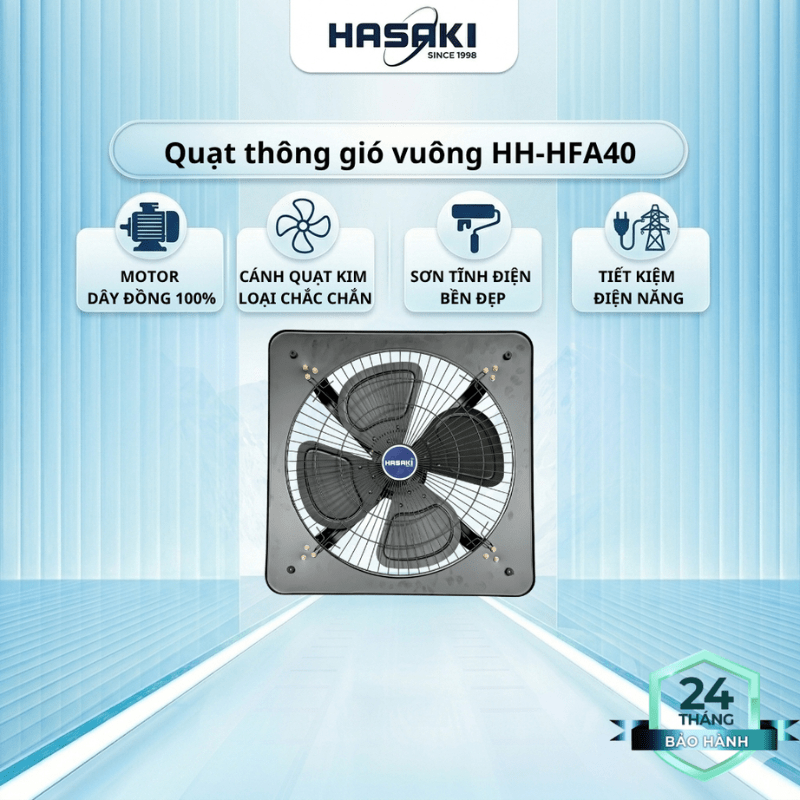 Quạt hút mùi vuông chống chập cháy Hasaki