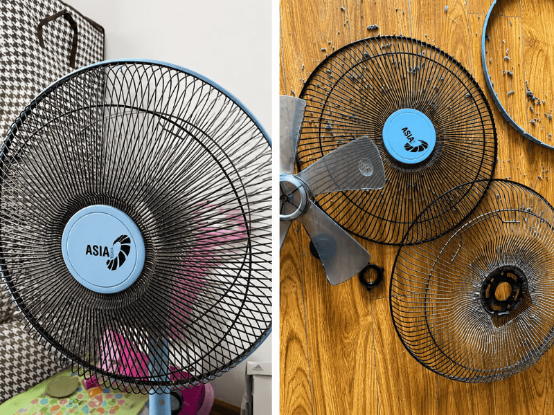 Quạt bị bám quá nhiều bụi bẩn