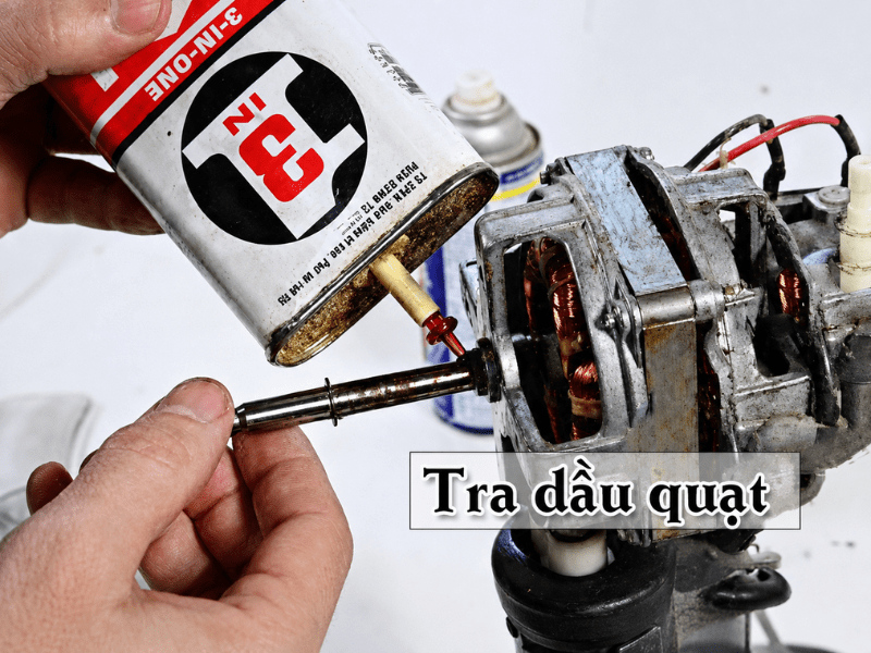 Quạt bị khô dầu, bó bạc hoặc kẹt trục quay