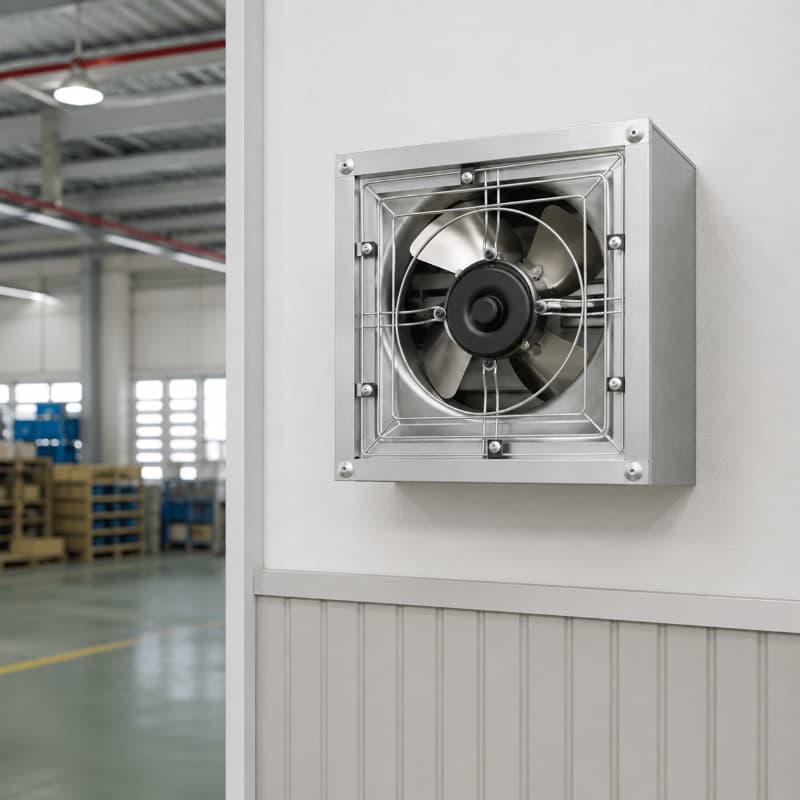 Quạt hút công nghiệp 300x300 7 Quạt hút công nghiệp 300x300 nên lắp trên tường, gần khu vực tích tụ nhiệt, mùi và hơi ẩm.