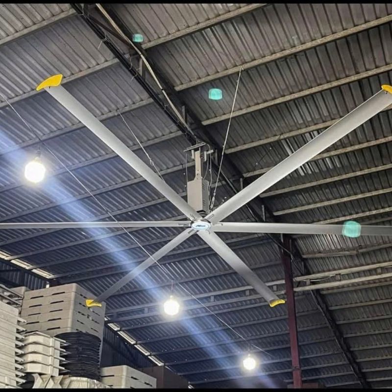Quạt trần công nghiệp 6 cánh HVLS 5 Cải thiện môi trường làm việc và sức khỏe người lao động