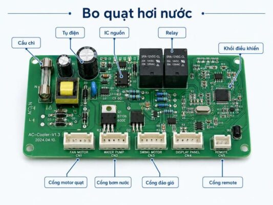 Hướng dẫn thay bo quạt hơi nước đa năng và sơ đồ đấu dây chi tiết
