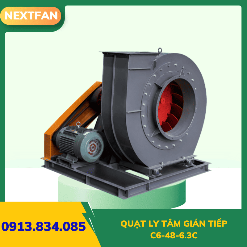 Quạt ly tâm hút bụi gián tiếp C6-48-6.3C 1 Quạt ly tâm hút bụi gián tiếp C6-48-6.3C