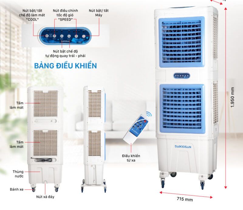 Quạt hơi nước công nghiệp 2 tầng 14 Quạt công nghiệp 2 tầng DM206 (Daikiosan)