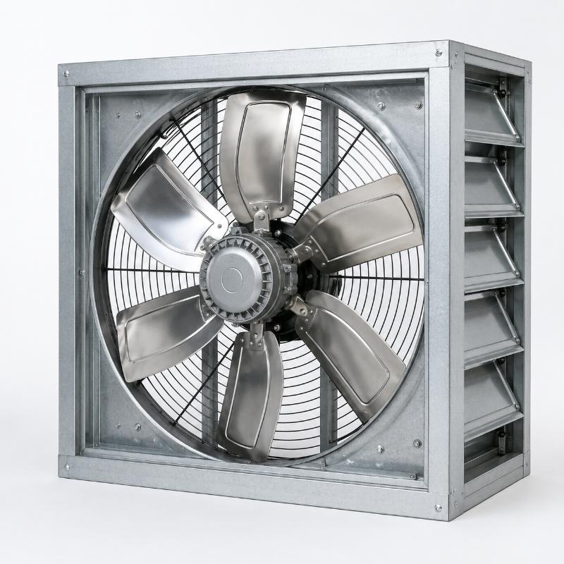 Quạt hút công nghiệp 1000x1000 là dòng quạt vuông gắn tường, giúp đẩy khí nóng tản ra ngoài và duy trì luồng không khí đối lưu thông thoáng cho nhà xưởng