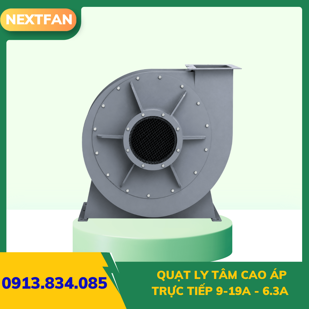 Quạt ly tâm cao áp trực tiếp 9-19A - 6.3A 1 Quạt ly tâm cao áp trực tiếp 9-19A - 6.3A