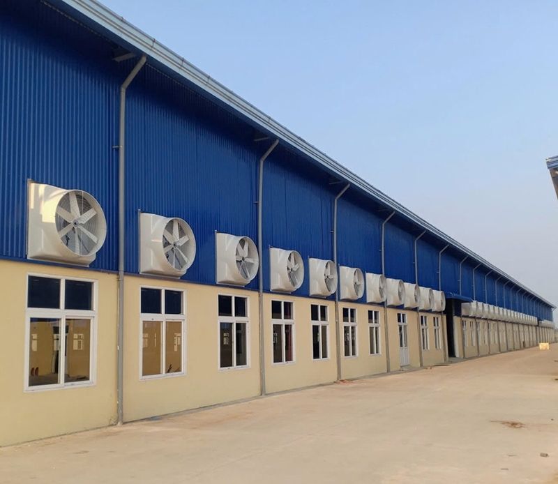 Quạt công nghiệp Composite lắp đặt cho nhà xưởng