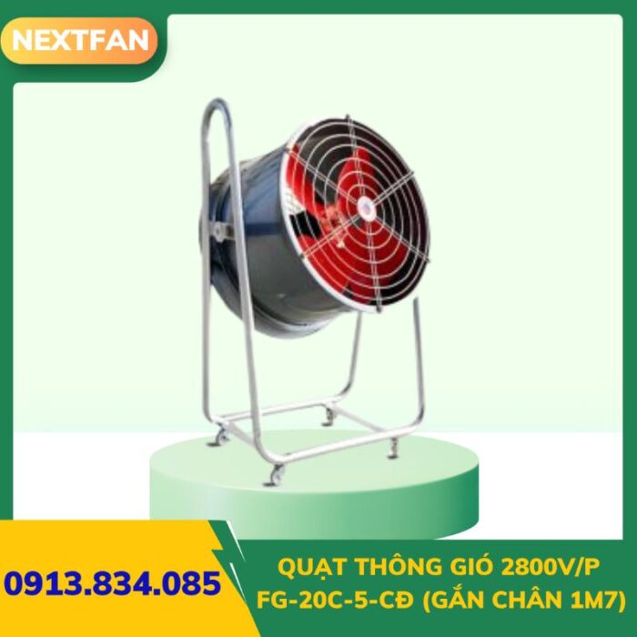 QUẠT THÔNG GIÓ 2800V/P FG-20C-5-CĐ (Gắn Chân 1M7)