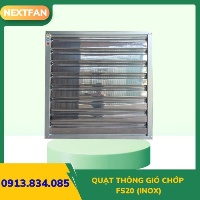 QUẠT THÔNG GIÓ CHỚP FS20 (VỎ INOX) 5 3 52