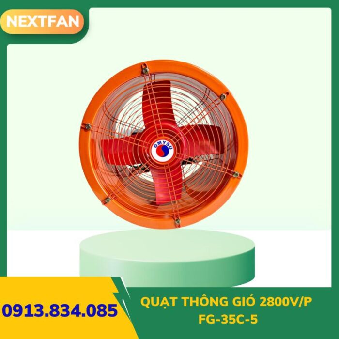 QUẠT THÔNG GIÓ 2800V/P FG-35C-5 (Cánh Đúc) 4 3 9