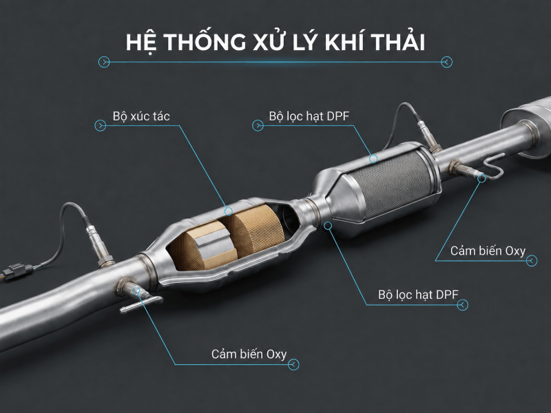 Các mức tiêu chuẩn khí thải Euro và lộ trình tại Việt Nam 6 Bộ lọc hạt và bộ chuyển đổi xúc tác giúp phương tiện đáp ứng tiêu chuẩn Euro.
