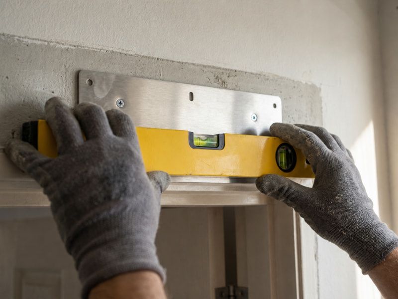 Cách lắp đặt quạt cắt gió đúng kỹ thuật qua 7 bước đơn giản 4 Cân bằng giá treo bằng thước thủy giúp quạt cắt gió vận hành êm, không rung lắc.