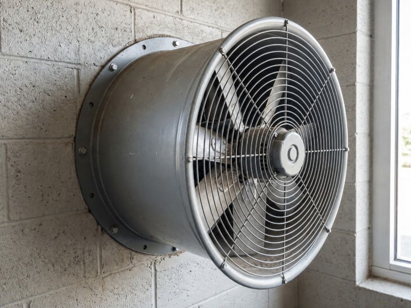 Quạt hướng trục lưu lượng lớn phù hợp thông gió trực tiếp xuyên tường cự ly ngắn.