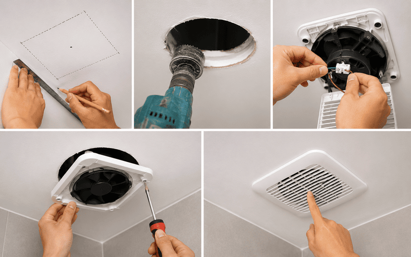 Cách lắp quạt hút mùi nhà vệ sinh đúng kỹ thuật chỉ trong 15 phút 4 Các bước lắp quạt hút mùi không dùng ống dẫn