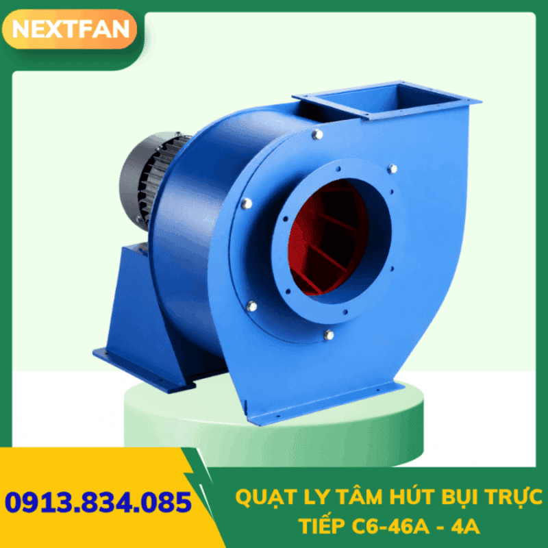 Bảng thông số kích thước quạt hút gió ly tâm 3 Quạt ly tâm hút bụi trực tiếp C6-46A