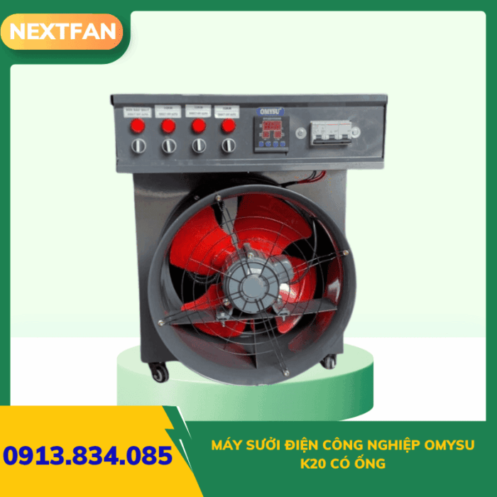 Máy sưởi điện công nghiệp Omysu K20 Có Ống