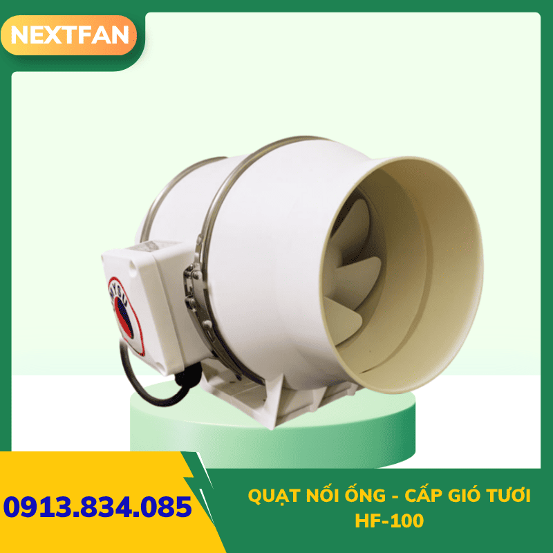 Quạt nối ống - cấp gió tươi HF-100 1 Quạt nối ống - cấp gió tươi HF-100