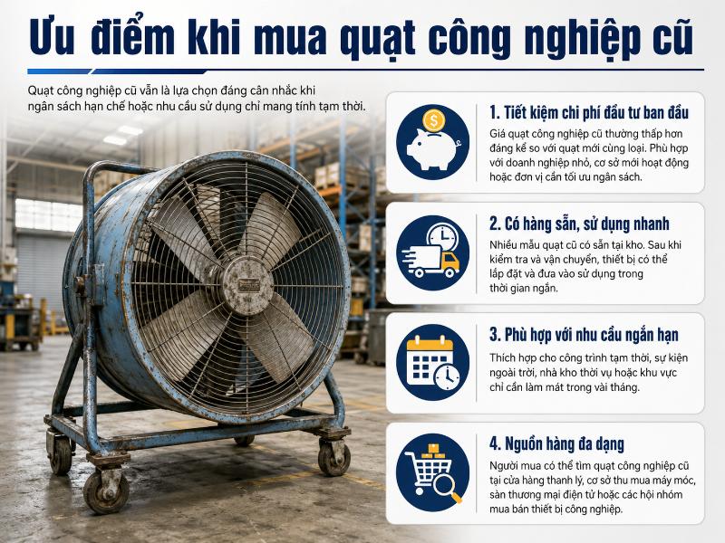 Có Nên Mua Quạt Công Nghiệp Cũ? 7 Rủi Ro Cần Biết 3 quat cong nghiep cu 3