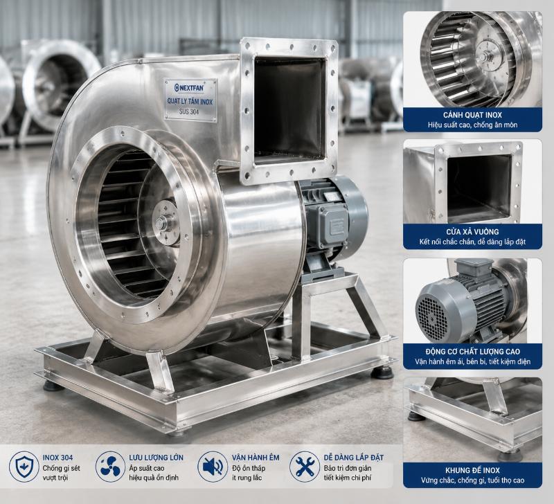 Quạt Công Nghiệp Inox - Phân Loại, Ứng Dụng & Bảng Giá 2026 2 quat cong nghiep inox 2