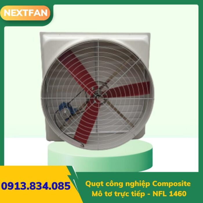 Quạt công nghiệp composite mô tơ trực tiếp cánh composite NFL 1460