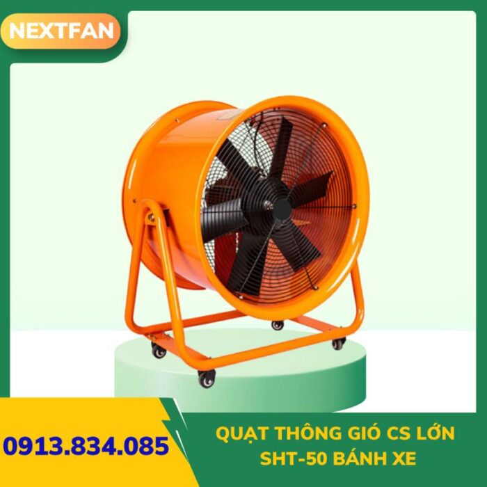 Quạt thông gió cs lớn SHT-50 bánh xe 4 quat ly tam cao ap 9 19a 6.3A 2 102