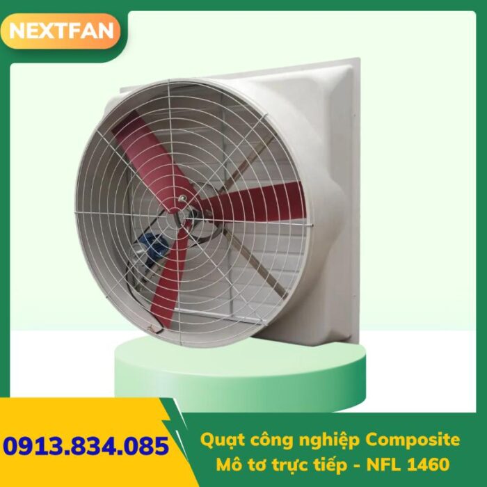 Quạt công nghiệp composite mô tơ trực tiếp cánh composite NFL 1460