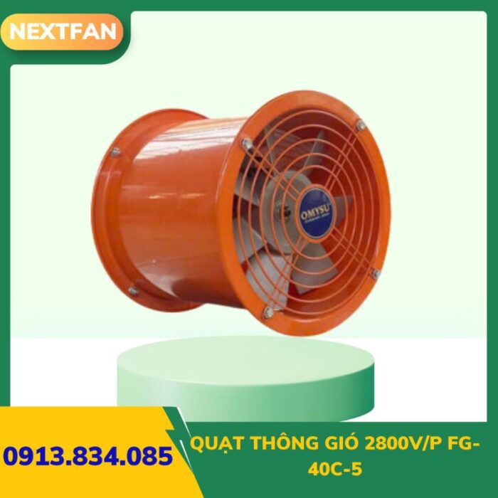 QUẠT THÔNG GIÓ 2800V/P FG-40C-5 (Cánh Đúc) 4 quat ly tam cao ap 9 19a 6.3A 2 79