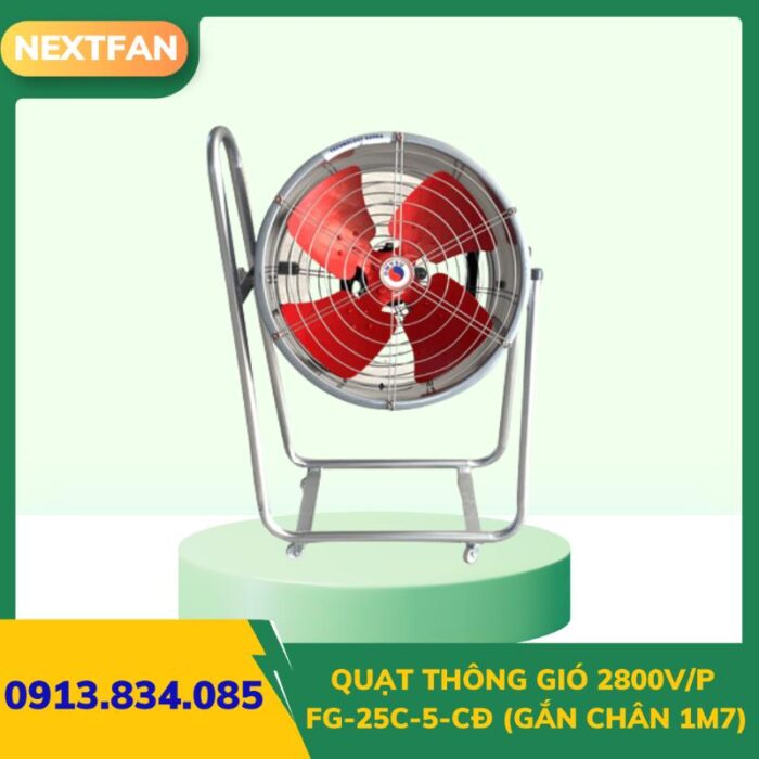 QUẠT THÔNG GIÓ 2800V/P FG-25C-5-CĐ (Gắn Chân 1M7)