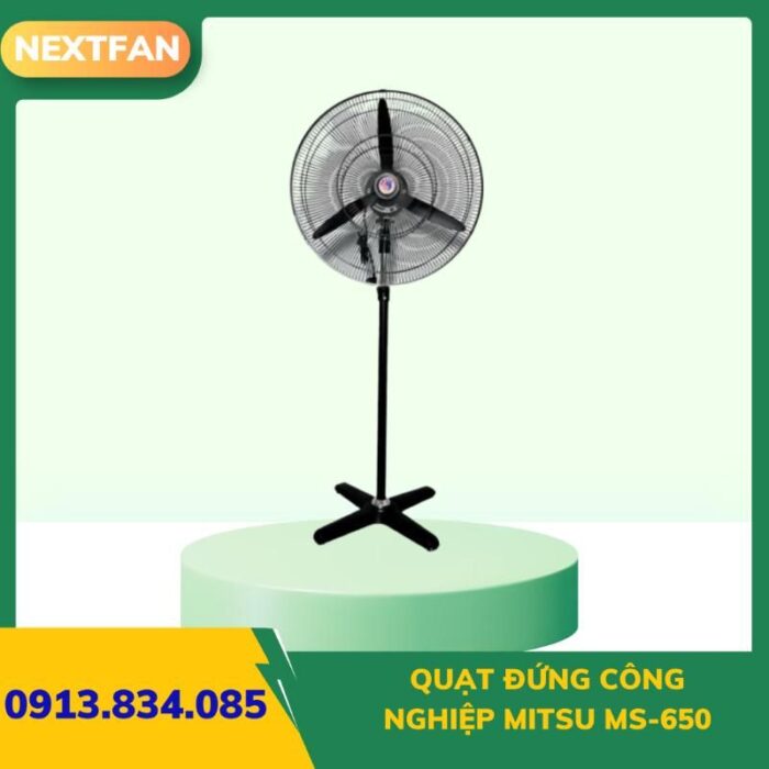 QUẠT ĐỨNG CÔNG NGHIỆP MITSU MS-650 5 quat ly tam cao ap 9 19a 6.3A 27