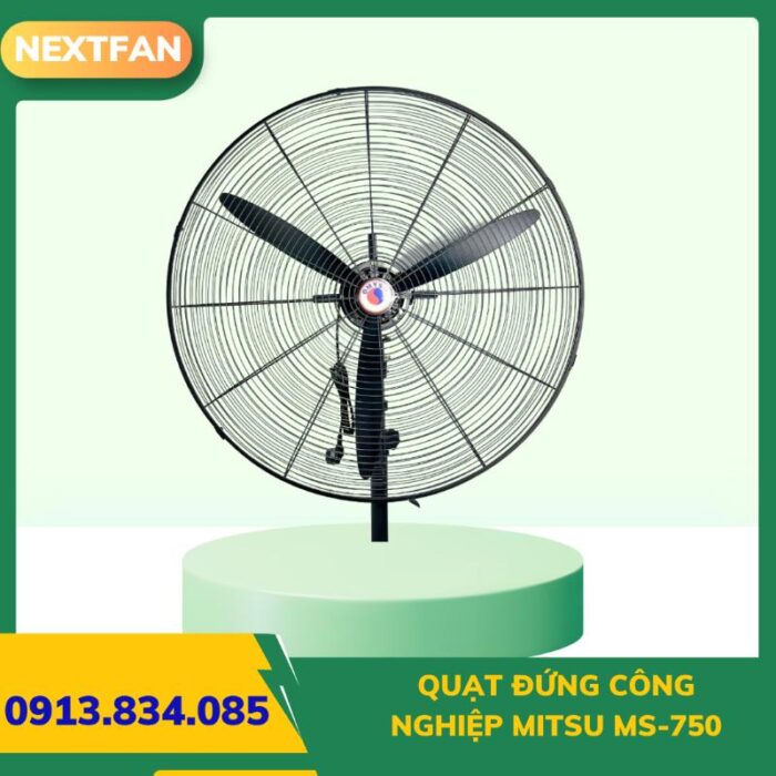 QUẠT ĐỨNG CÔNG NGHIỆP MITSU MS-750 5 quat ly tam cao ap 9 19a 6.3A 3 25