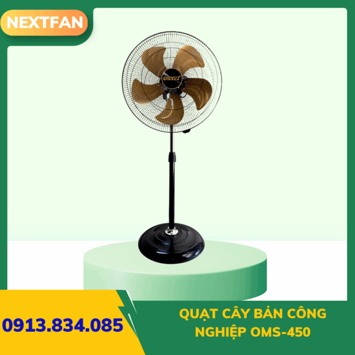 QUẠT CÂY BẢN CÔNG NGHIỆP OMS-450 5 quat ly tam cao ap 9 19a 6.3A