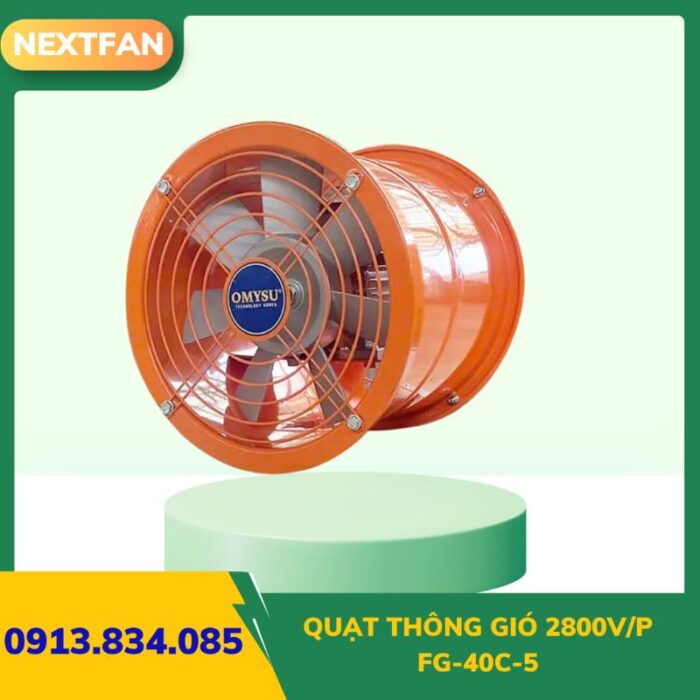 QUẠT THÔNG GIÓ 2800V/P FG-40C-5 (Cánh Đúc) 5 quat ly tam cao ap 9 19a 6.3A 77