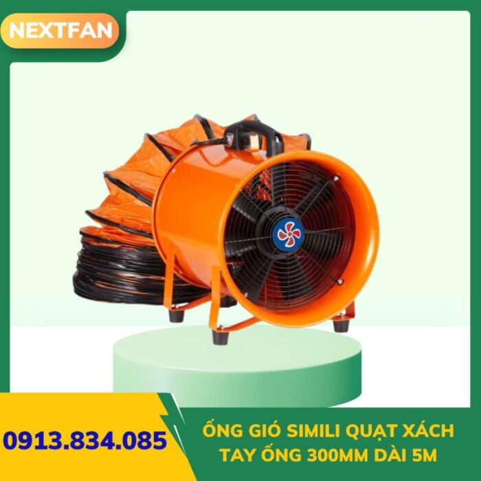 Ống gió Simili quạt xách tay ống 300MM Dài 5M 5 quat ly tam cao ap 9 19a 6.3A 94