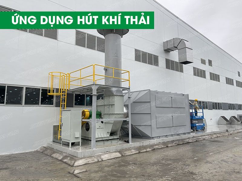 Ứng dụng hút khí thải của quạt ly tâm