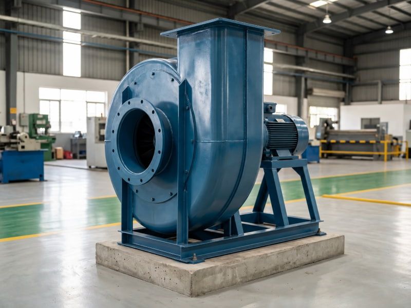 Cấu tạo vỏ ốc đặc trưng của quạt ly tâm công nghiệp, giúp nhận diện thiết bị trước khi phân loại theo nhu cầu.