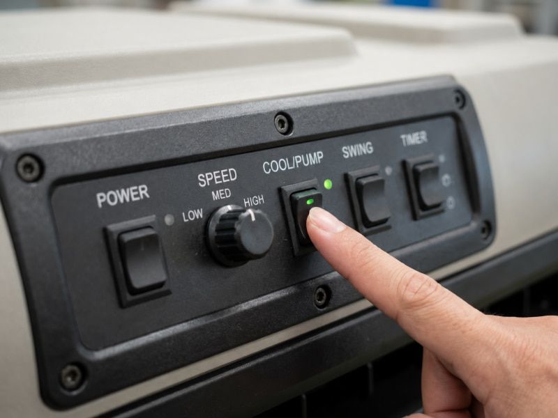 Chỉ bật chế độ CoolPump khi bình đủ nước để kích hoạt hệ thống bơm tuần hoàn an toàn.