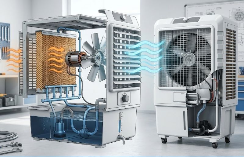 Cấu tạo và các bộ phận chính của Air Cooler