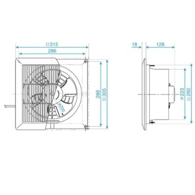 Các kích thước quạt thông gió phổ biến hiện nay