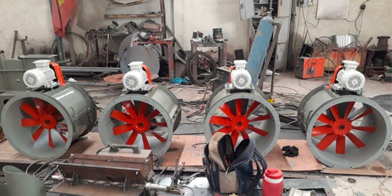 Hình ảnh quạt hướng trục gián tiếp được sản xuất tại xưởng của Nextfan