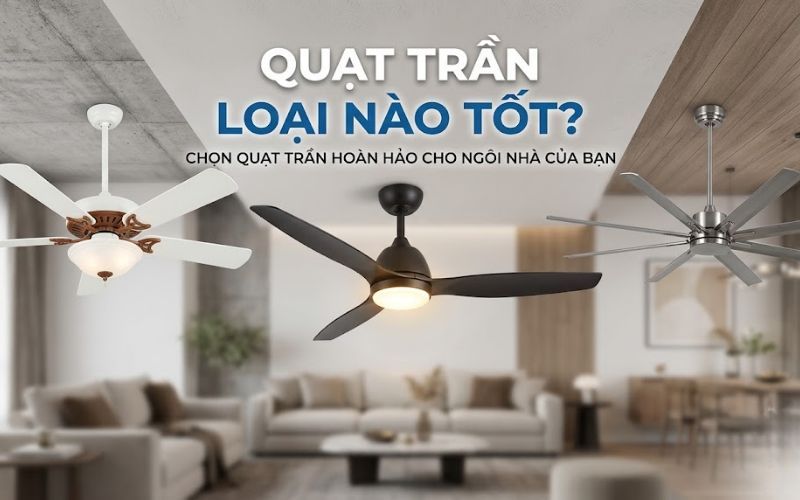Quạt trần loại nào tốt? 8 mẫu đáng cân nhắc theo nhu cầu