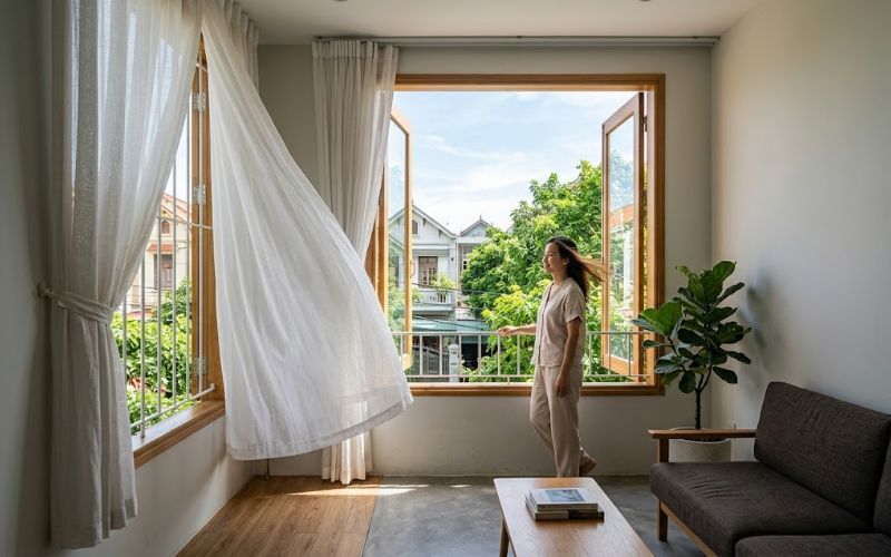 Tận dụng cửa sổ để trao đổi không khí