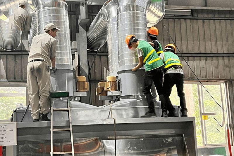 Thi công hệ thống hút bụi nhà xưởng