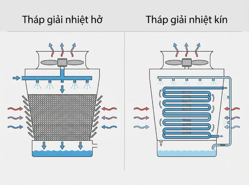 Hệ thống cooling tower gồm những gì và hoạt động ra sao