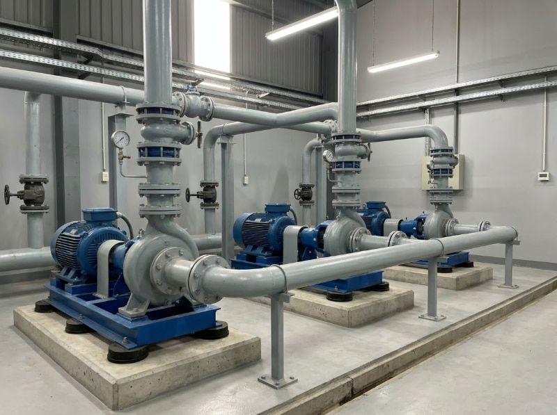 Hệ thống cooling tower gồm những gì và hoạt động ra sao 4 Trạm bơm tuần hoàn duy trì áp suất và lưu lượng nước ổn định cho toàn bộ mạch giải nhiệt nhà máy.