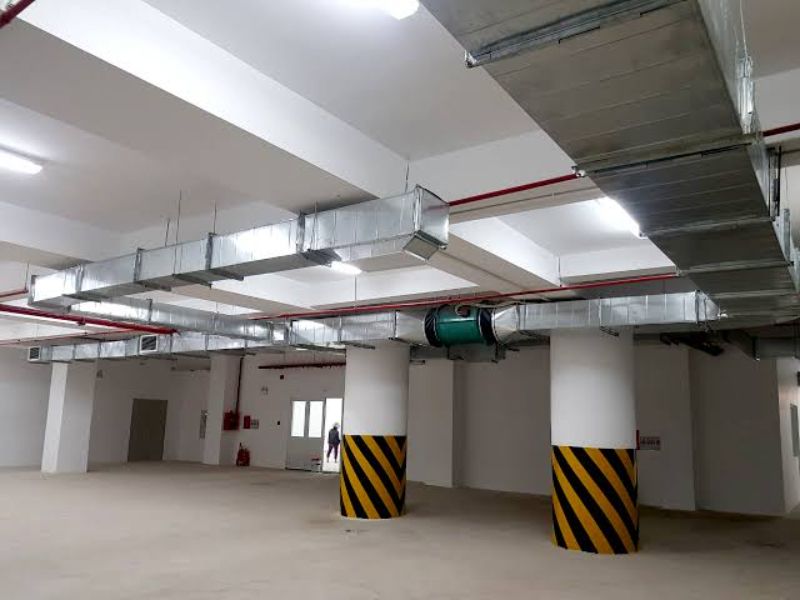 Quy trình thi công hệ thống thông gió đúng tiêu chuẩn 4 Thông gió tầng hầm và bãi giữ xe